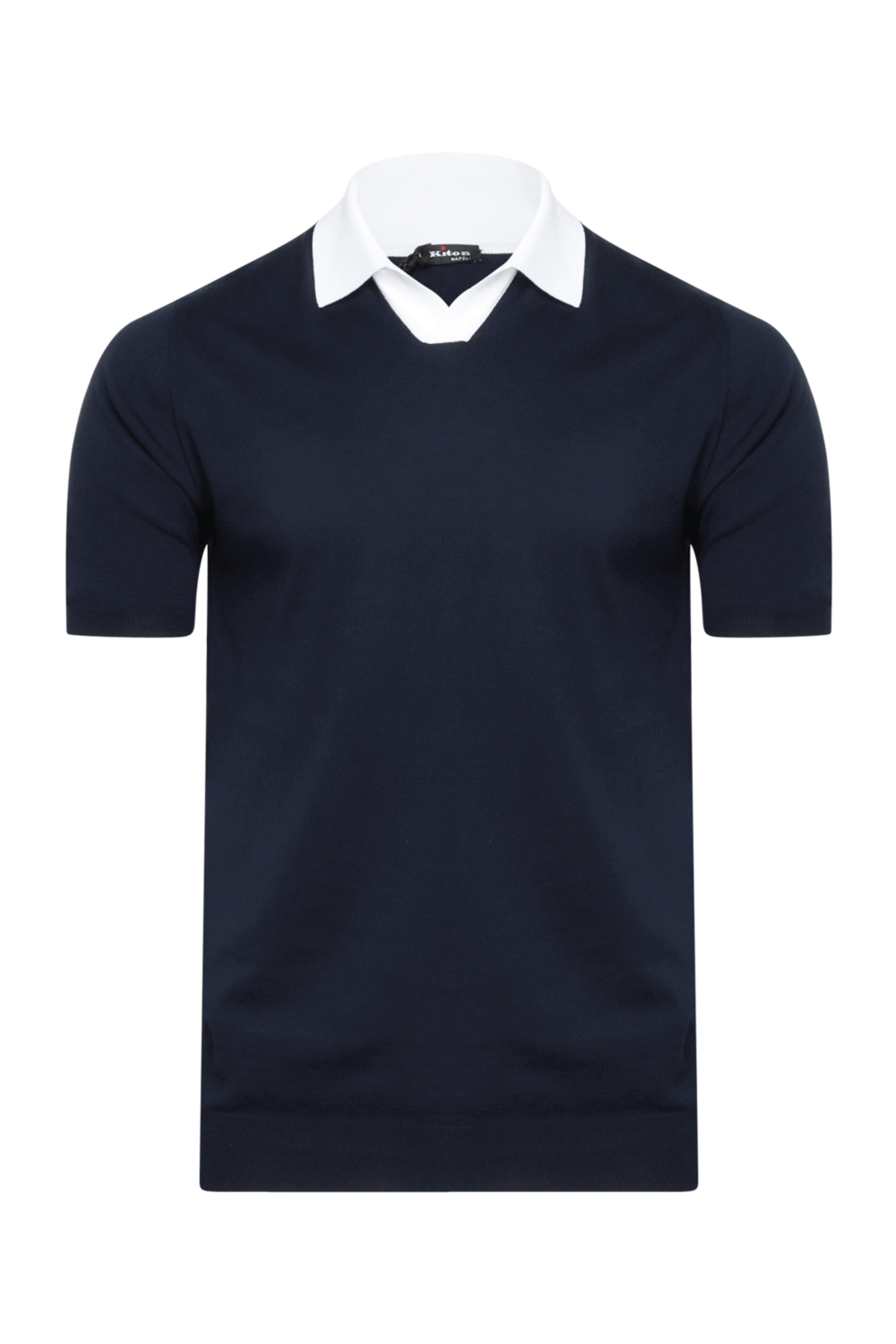 Kiton - Navy Johnny Collar Polo