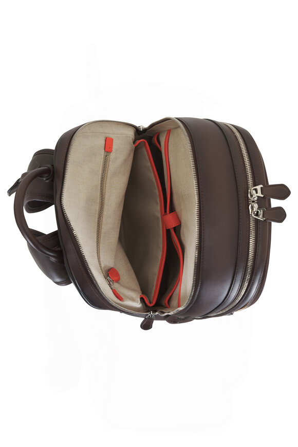 Santoni - Brown Leather Backpack