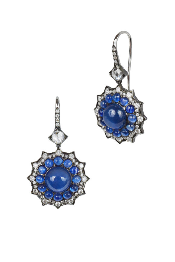 Nam Cho - 18K White Gold Sapphire & Diamond Earrings