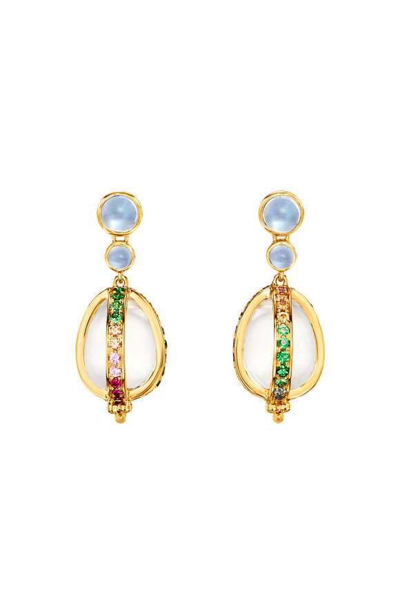 Temple St. Clair - 18K Yellow Gold Rainbow Amulet Earrings