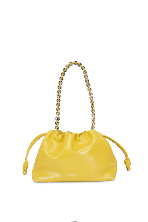 Loewe Medium Flamenco Yellow Patent Leather Clutch - view 9