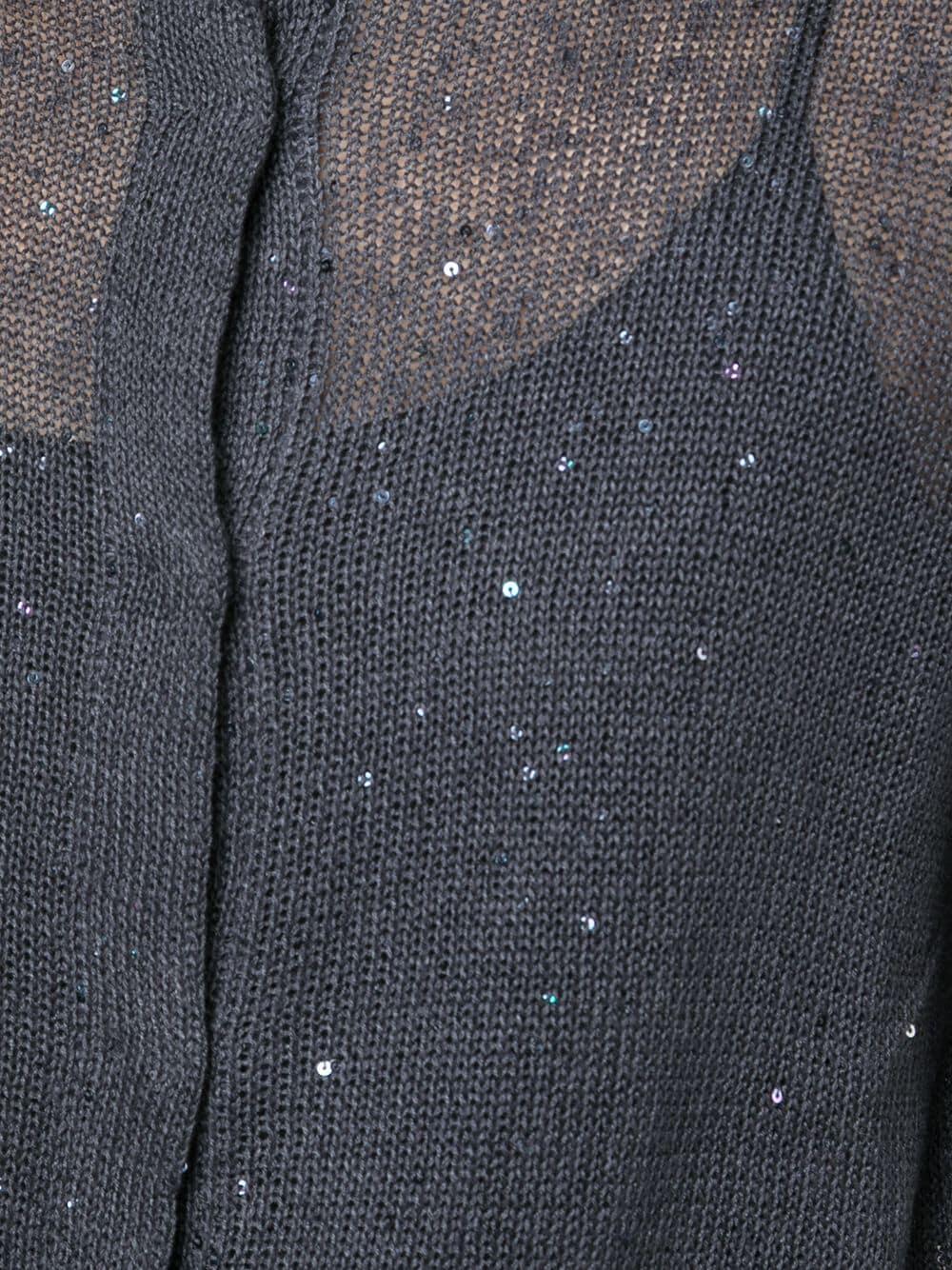 アウターその他 BRUNELLO CUCINELLI LUREX CARDIGAN Brunello Cucinelli - Gray Lurex Front Zip Knit Cardigan