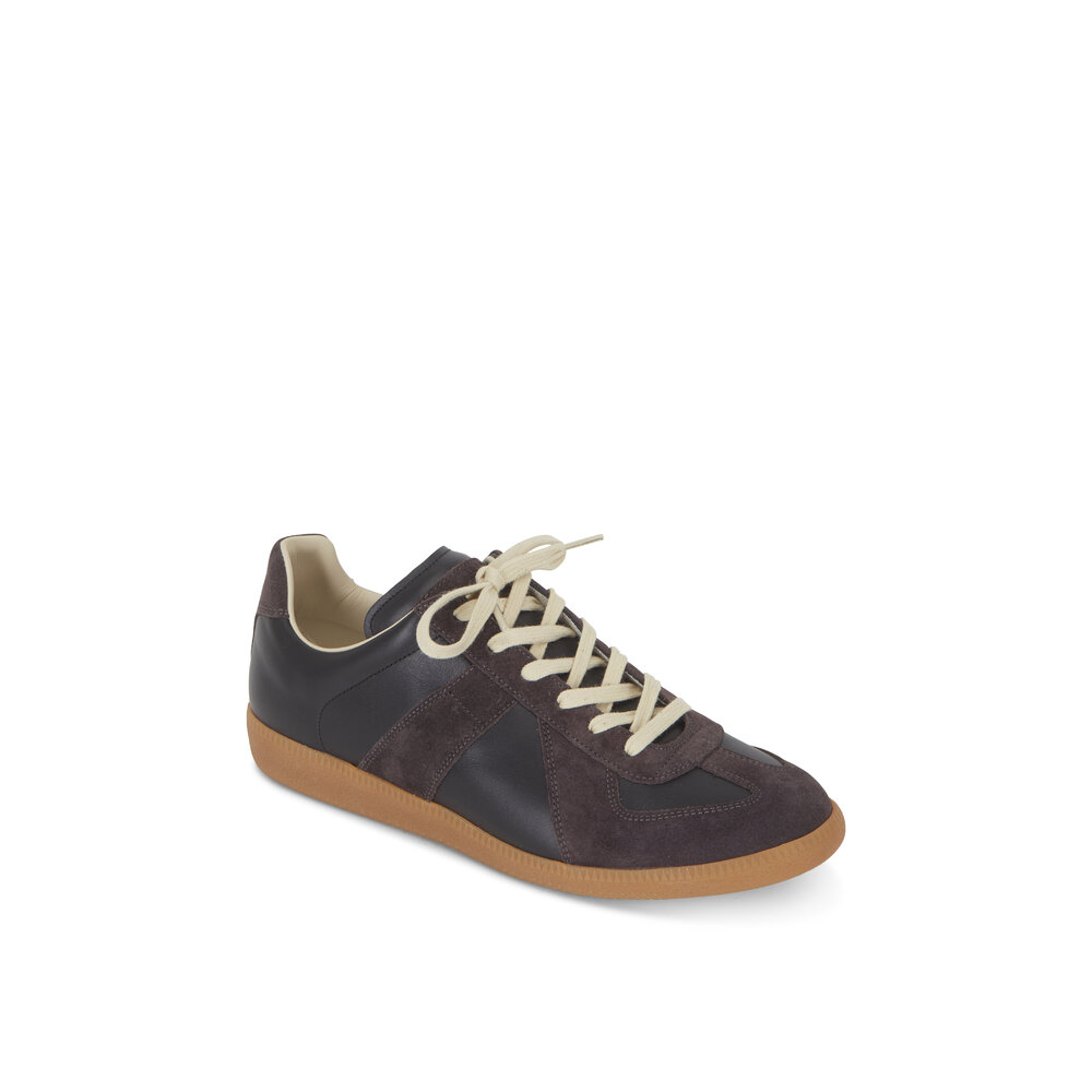 Maison Margiela スニーカー 本革 スエード 白 Replica sneakes Maison Margiela White & Gray Replica Sneakers Maison Margiela