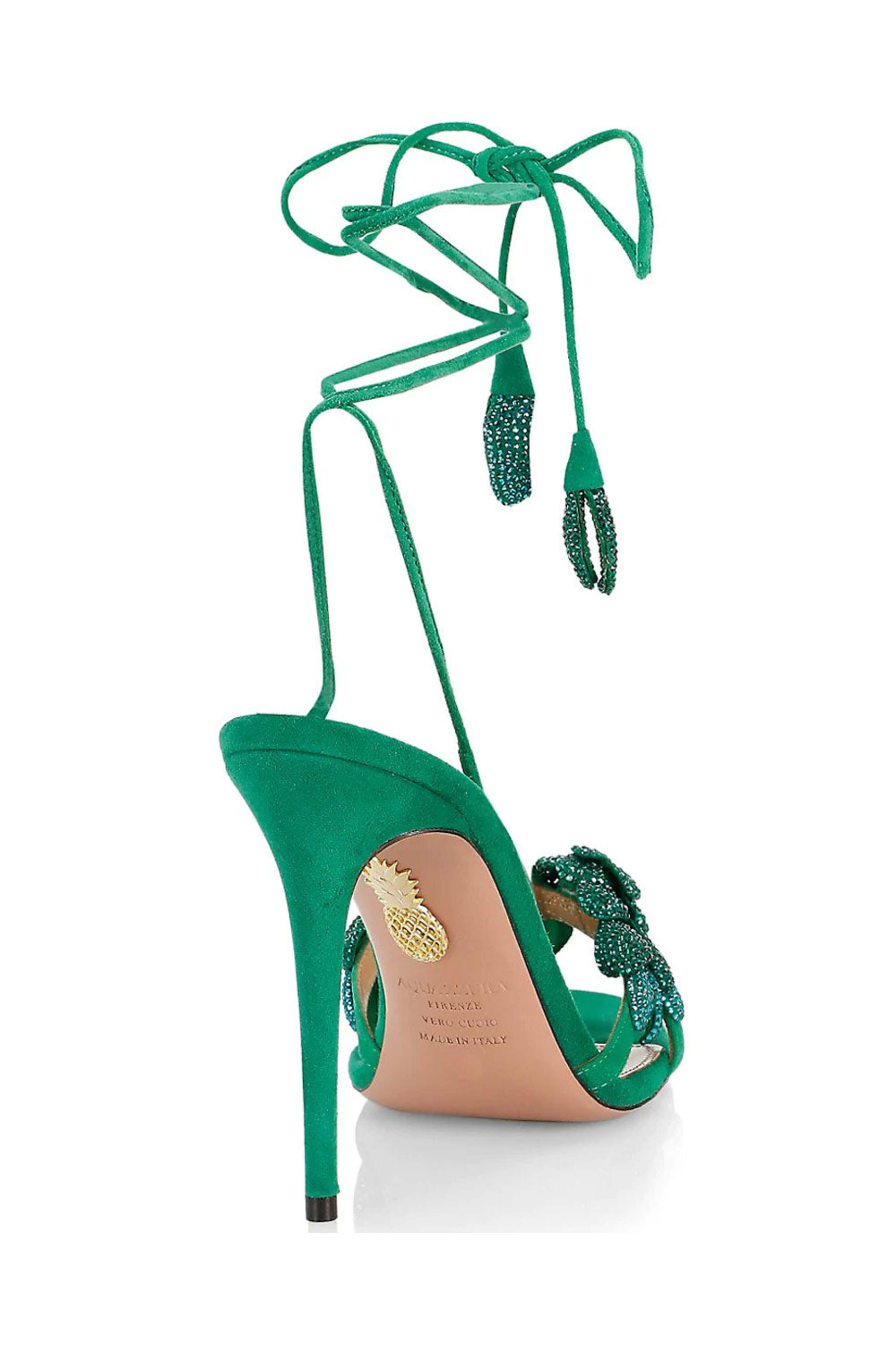 Aquazzura - Galactic Flower Sandal in Emerald