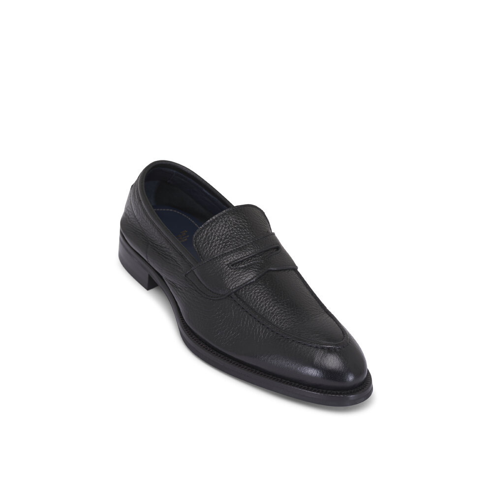 New Di Bianco Black Leather Penny Loafer Shoes Size 8 Di Bianco Miseno Penny Loafer | Nero California Calfskin  main image 4