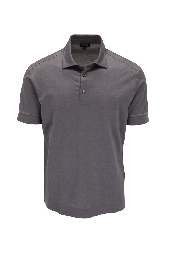 Zegna - Gray Short Sleeve Premium Cotton Knit Polo