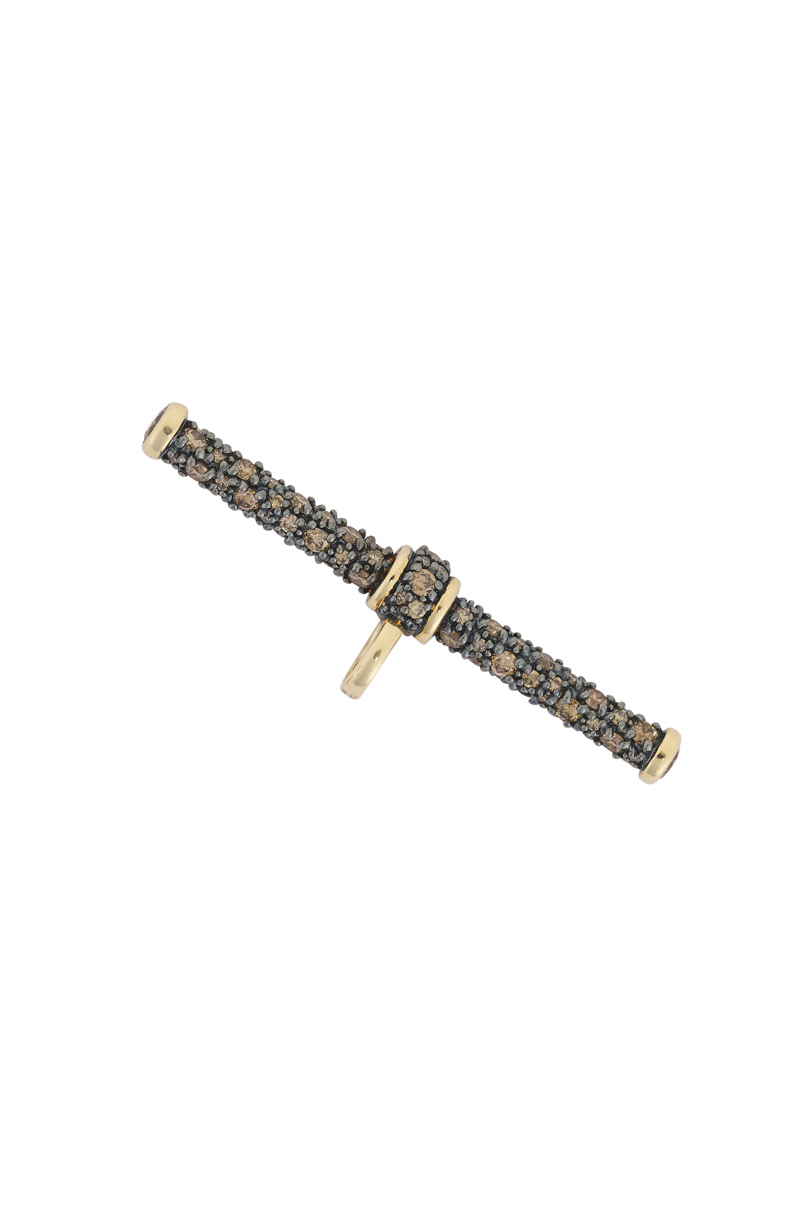 Lucy Delius - 14k Yellow Gold Cognac Diamond T Bar Pendant