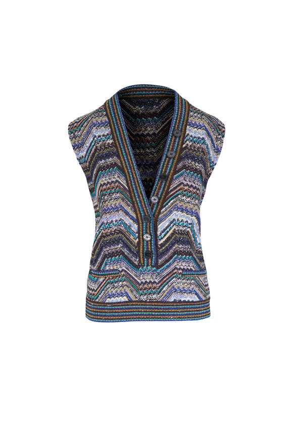 Missoni Multicolor Chevron Knit Vest