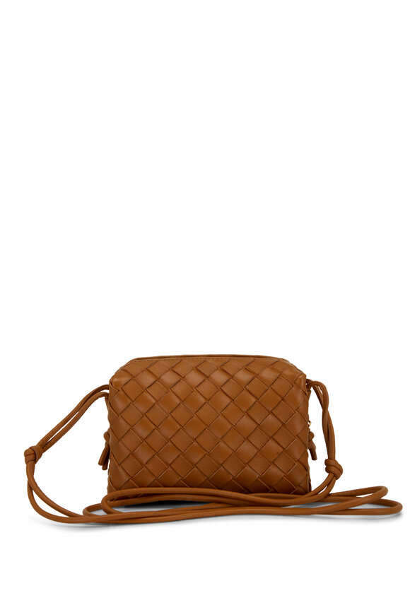 Bottega Veneta - Mini Loop Camel Woven Leather Crossbody