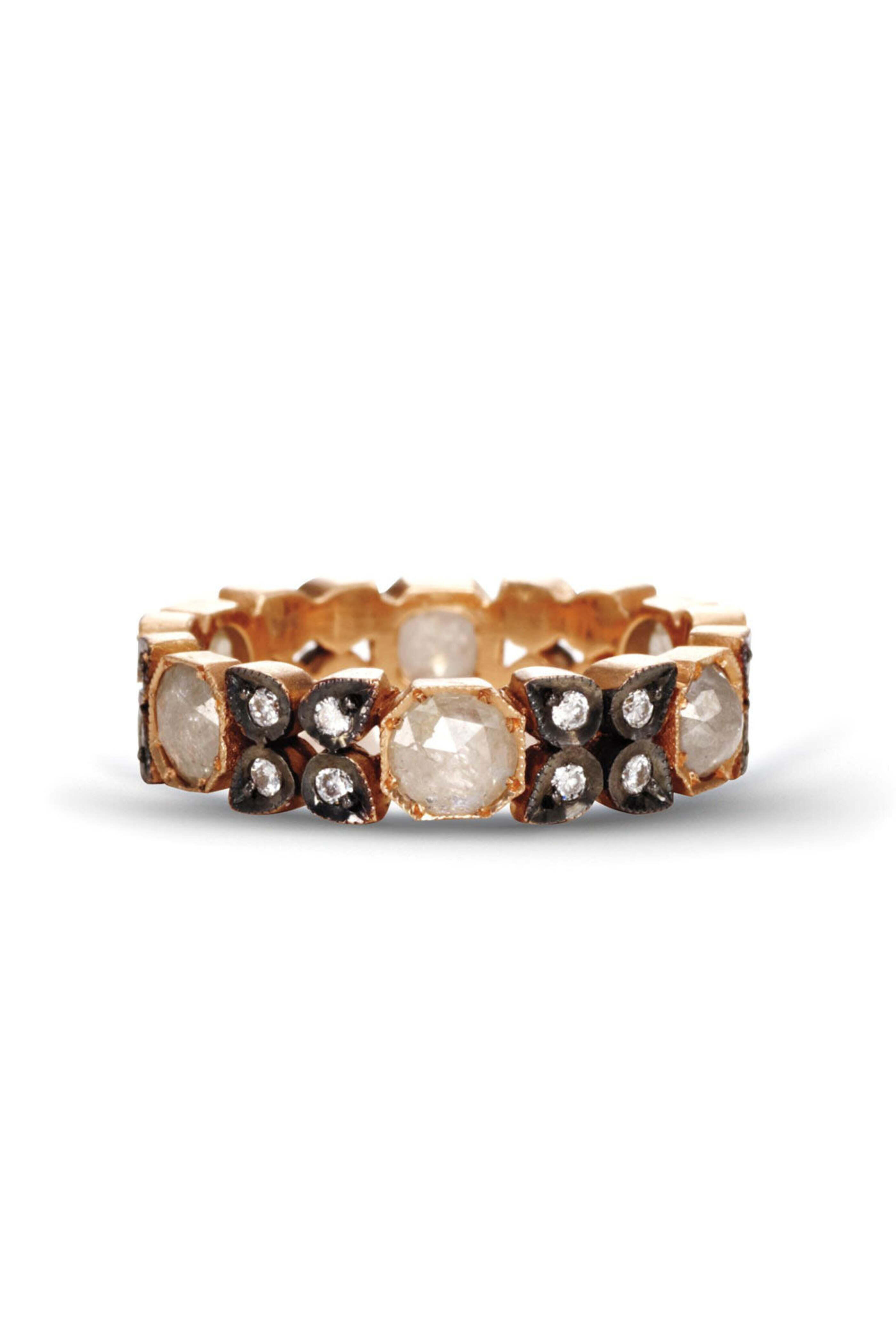 Sylva & Cie - Diamond Flower & Octagon Band