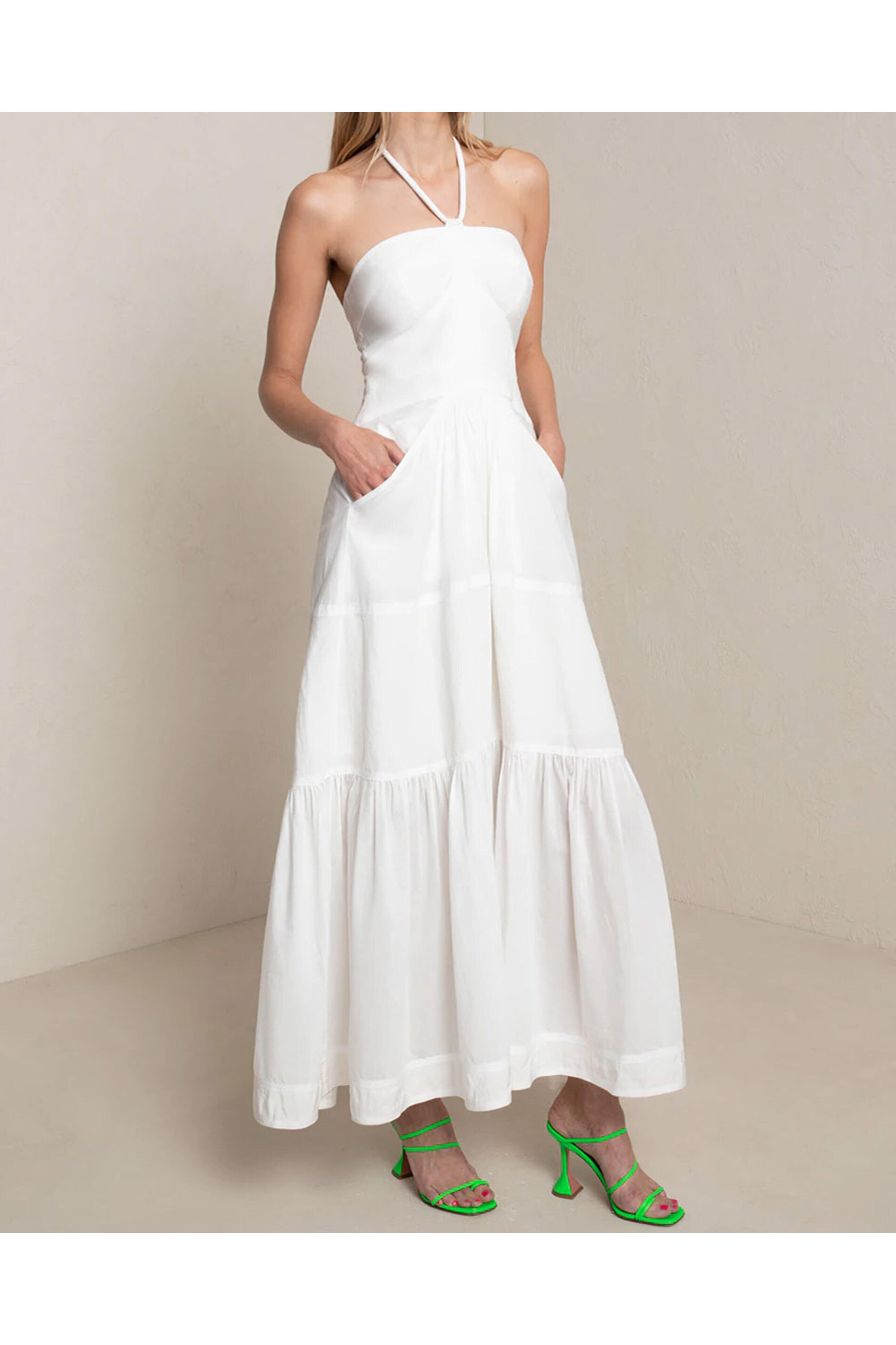 A.L.C. - Ivory Halter Neck Adelle Midi Dress
