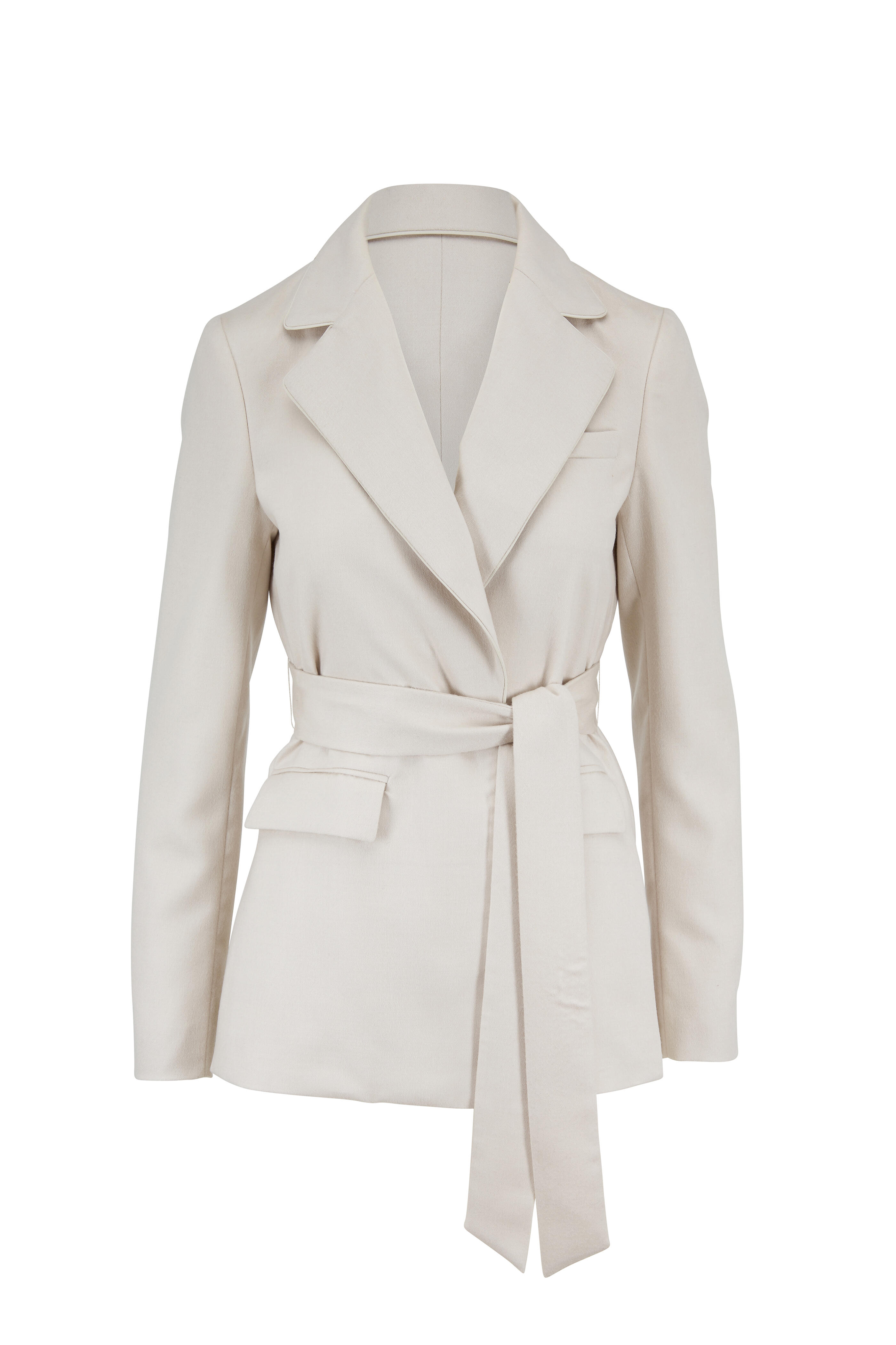 Gabriela Hearst - Mita Ivory Cashmere Belted Blazer