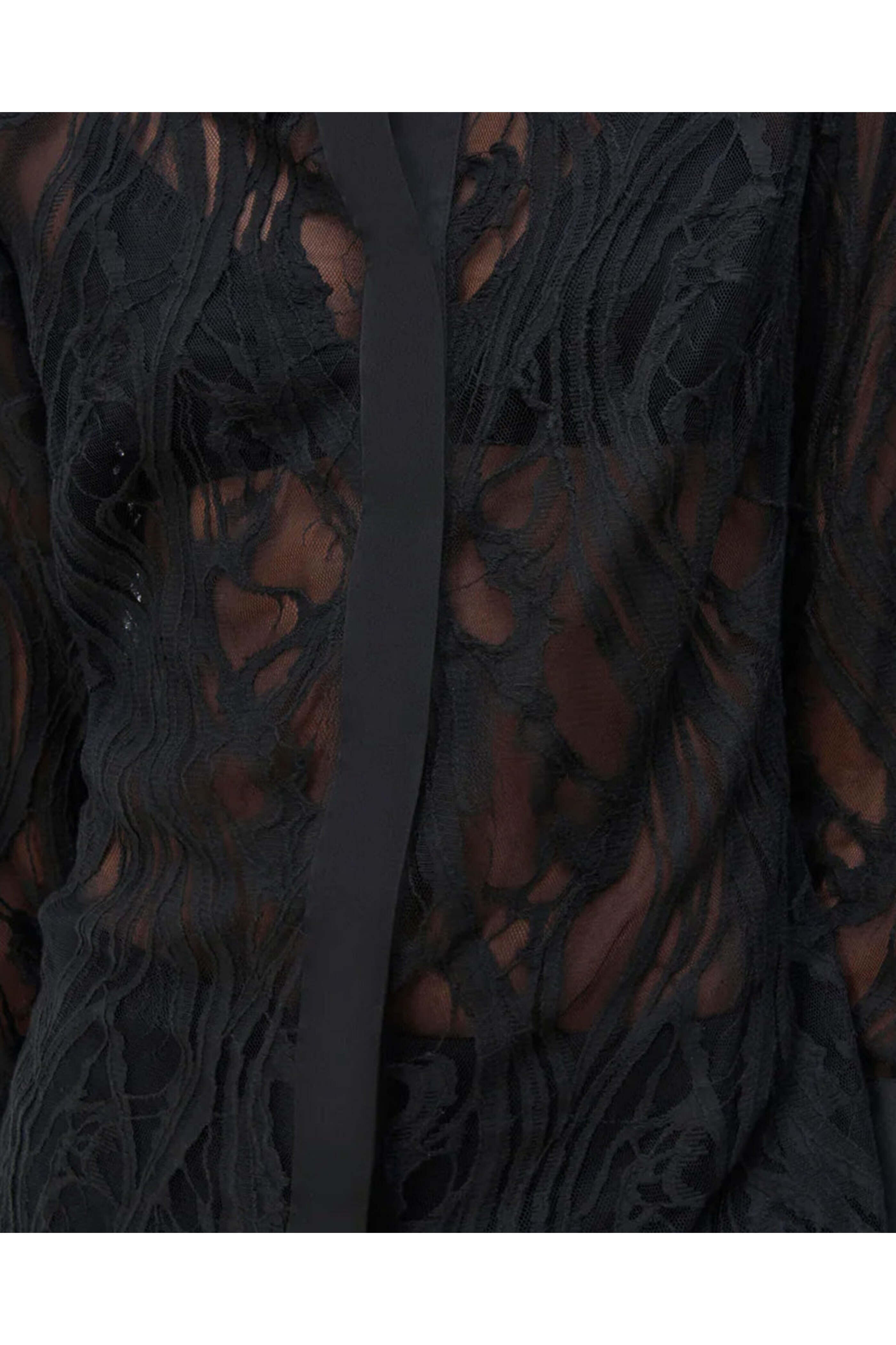 Simkhai - Black Candela Long Sleeve Lace Shirt