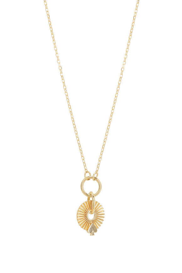 Foundrae - Spade Reverie Gold Disk Drop Necklace