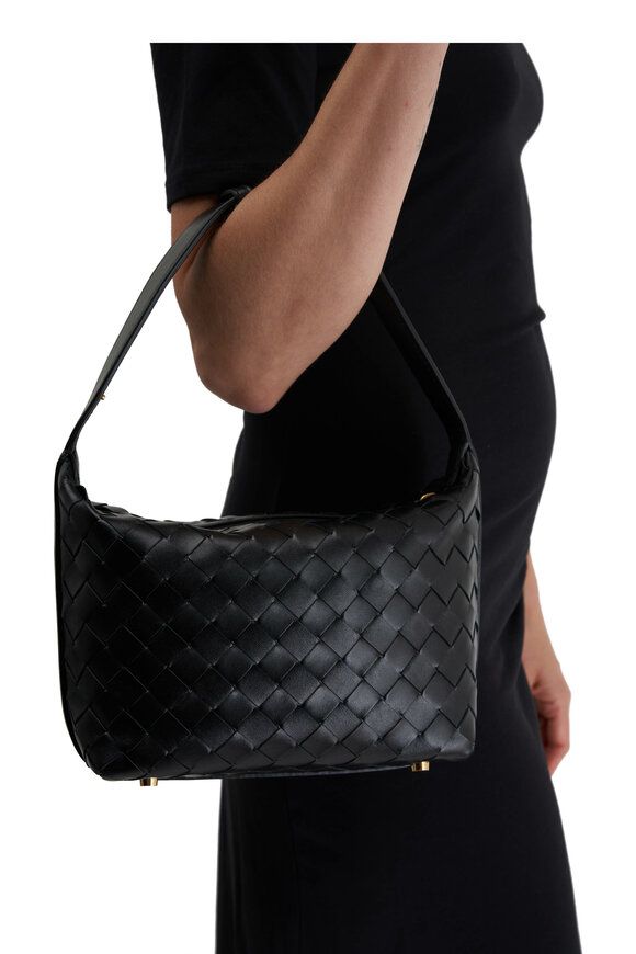 Bottega Veneta - Mini Wallace Black Intrecciato Leather Bag