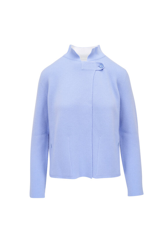 Akris Light Blue Reversible Cashmere Jacket
