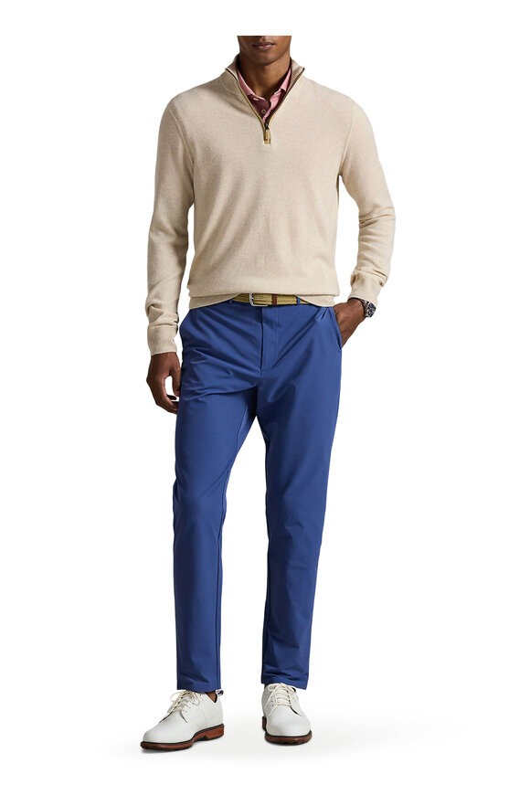 RLX Ralph Lauren Tan Cashmere Quarter Zip Pullover - view 5