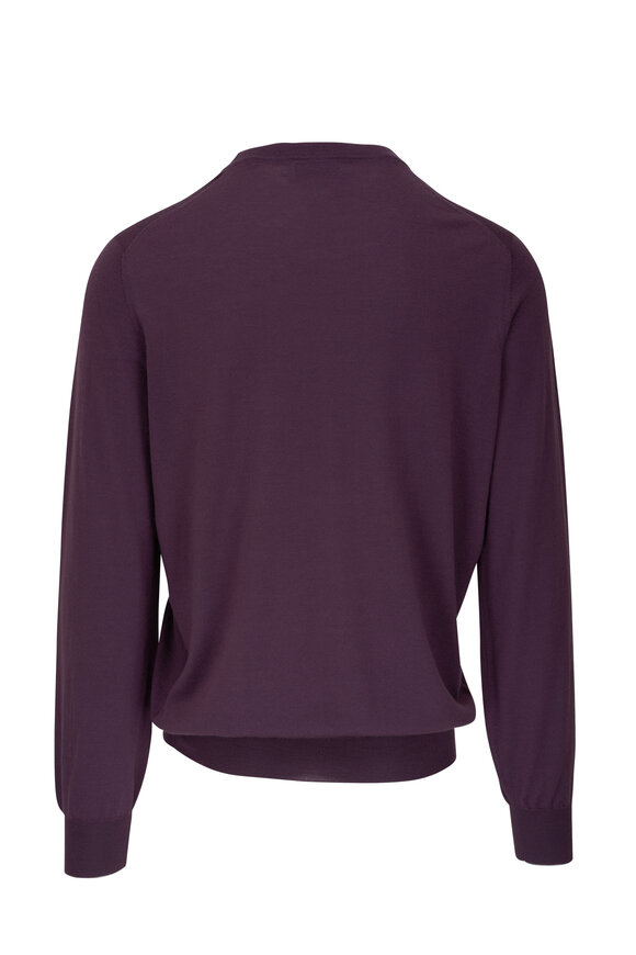 Brunello Cucinelli - Purple Wool & Cashmere Crewneck Pullover