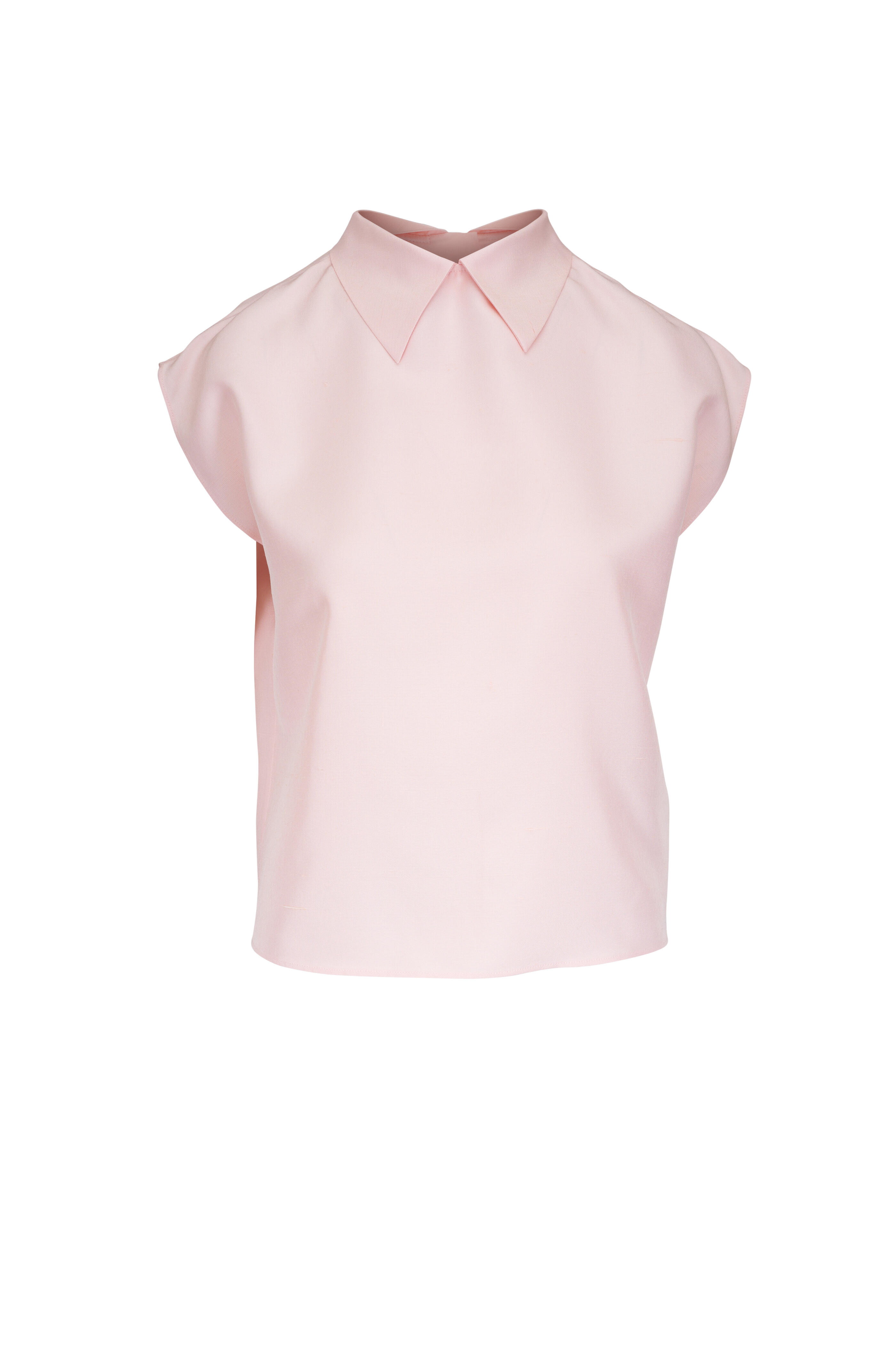 bluelea silky jacquard blouse pink