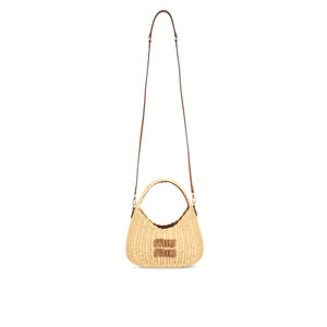 Miu Miu - Wander Tan & Caramel Wicker Handbag | Mitchell Stores