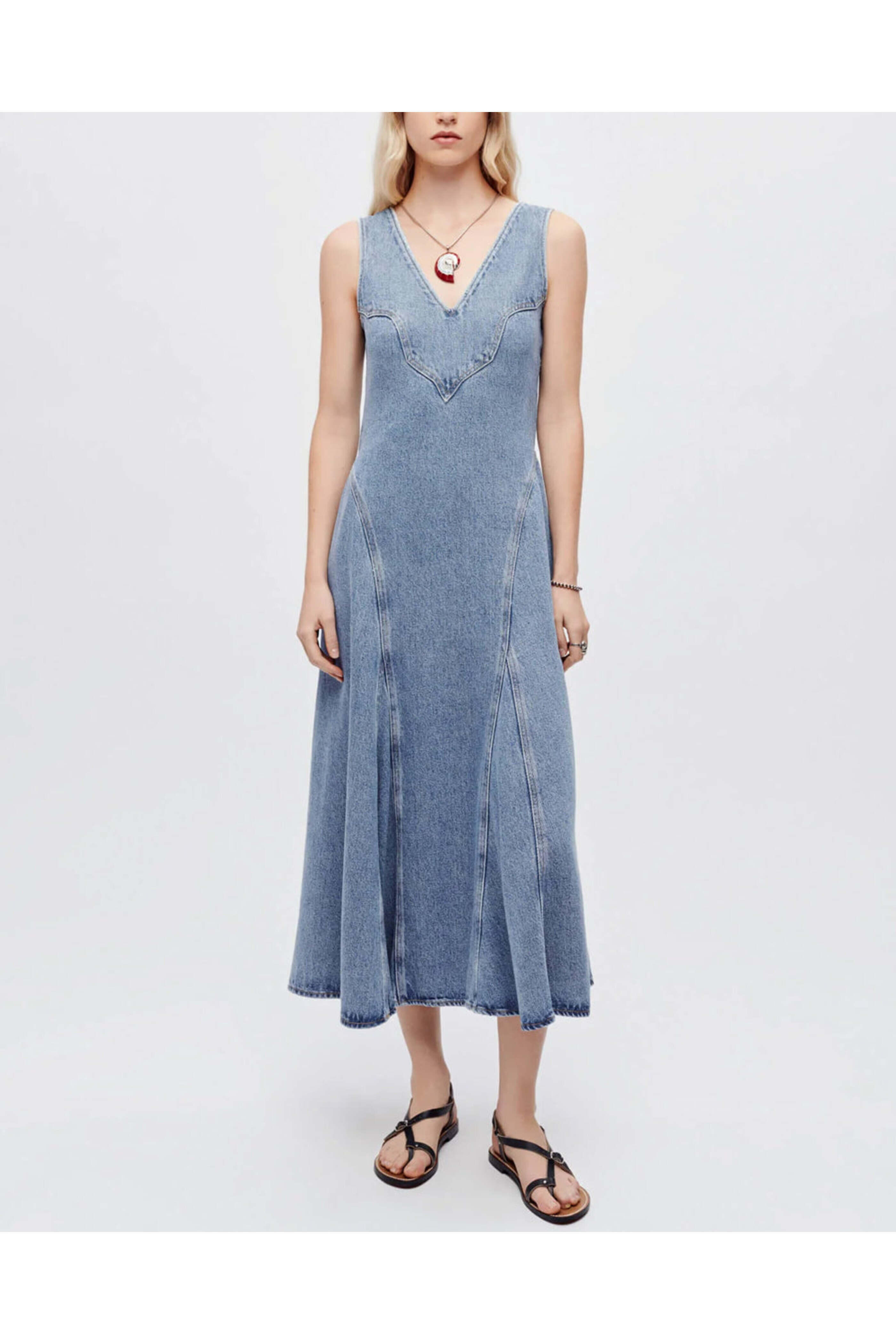 Re/Done - Western Denim Dress in Mojave