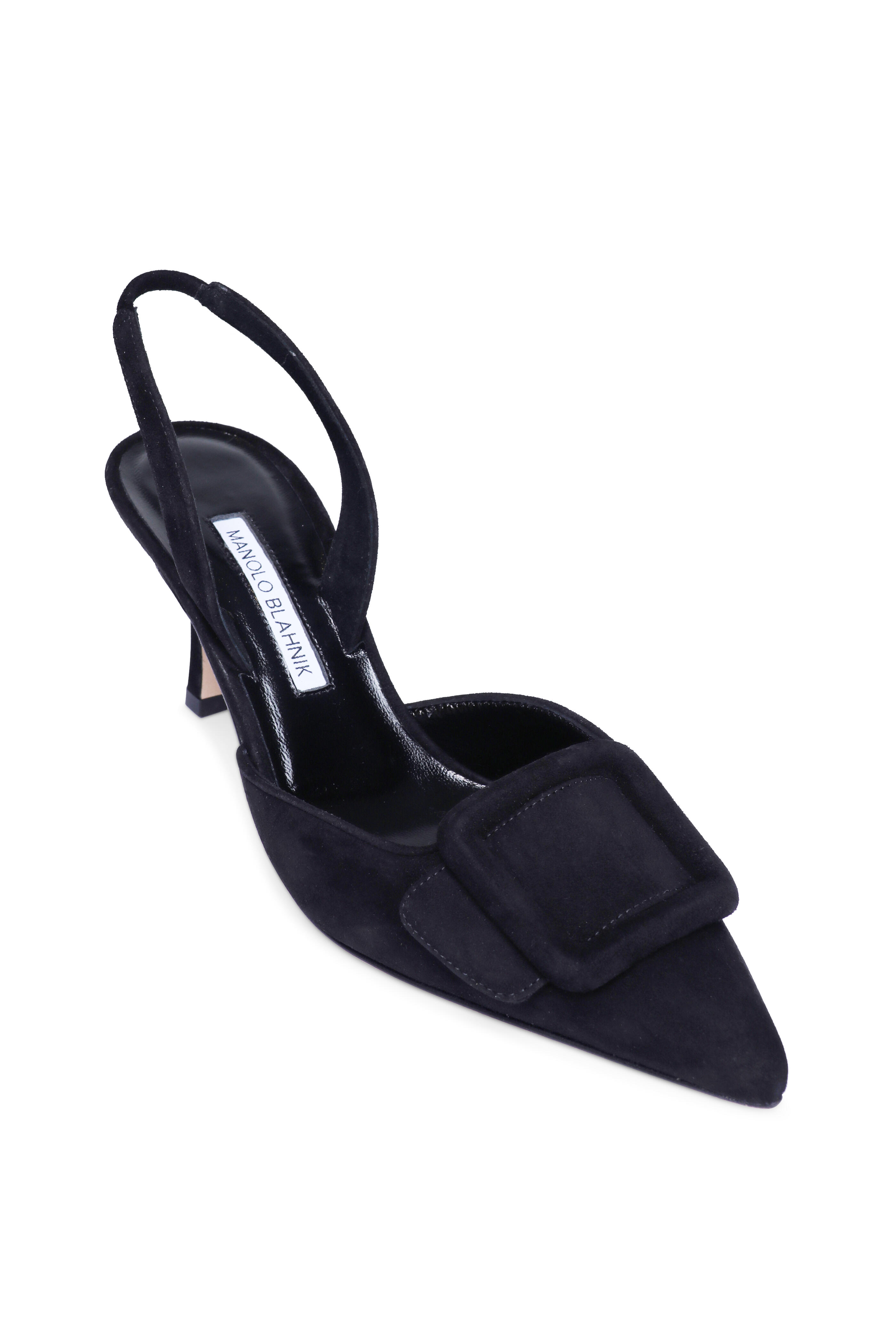 Manolo Blahnik - Maysli Gala Black Suede Pump, 70mm - view 1