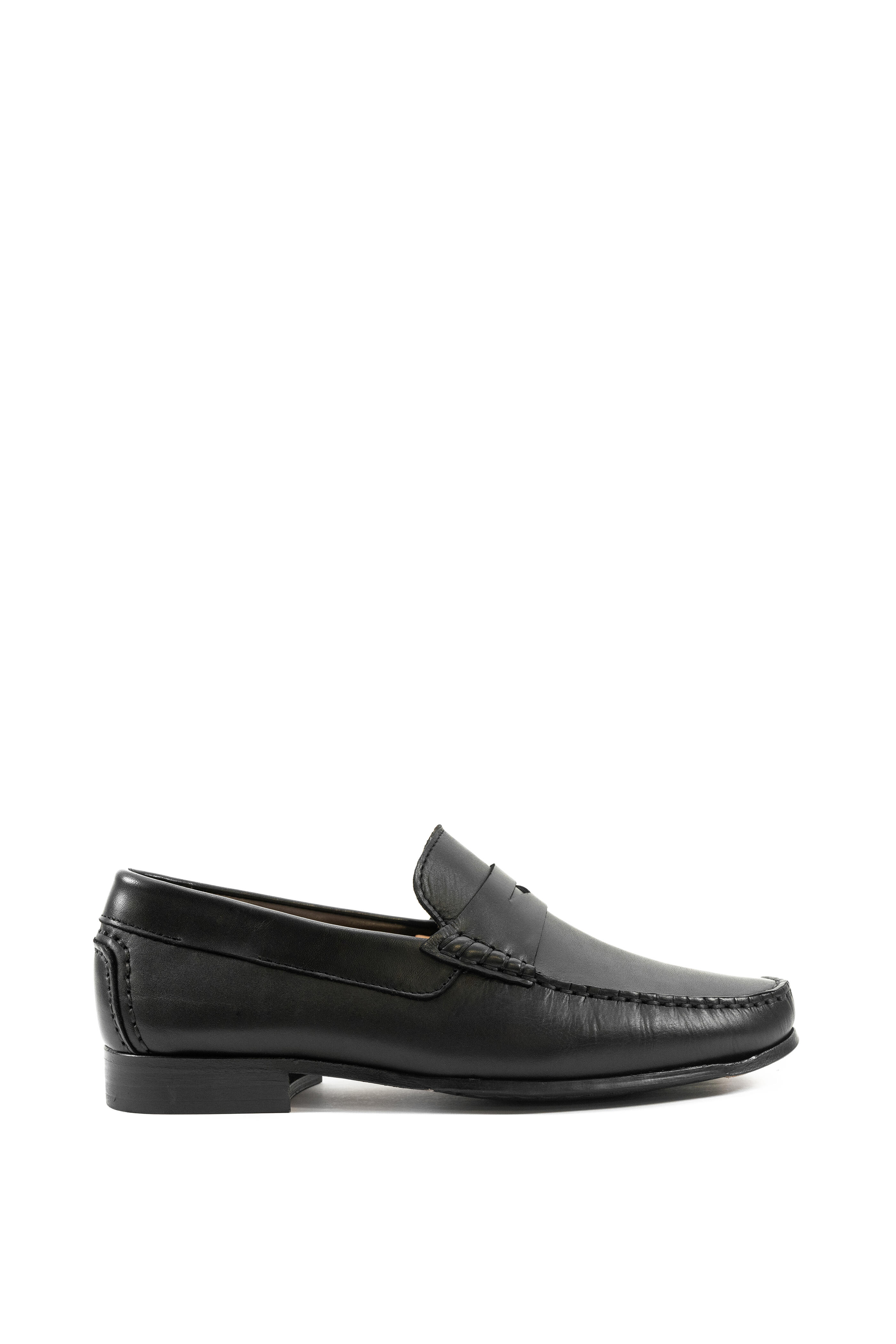 G Brown - Malibu Black Leather Penny Loafer | Mitchell Stores