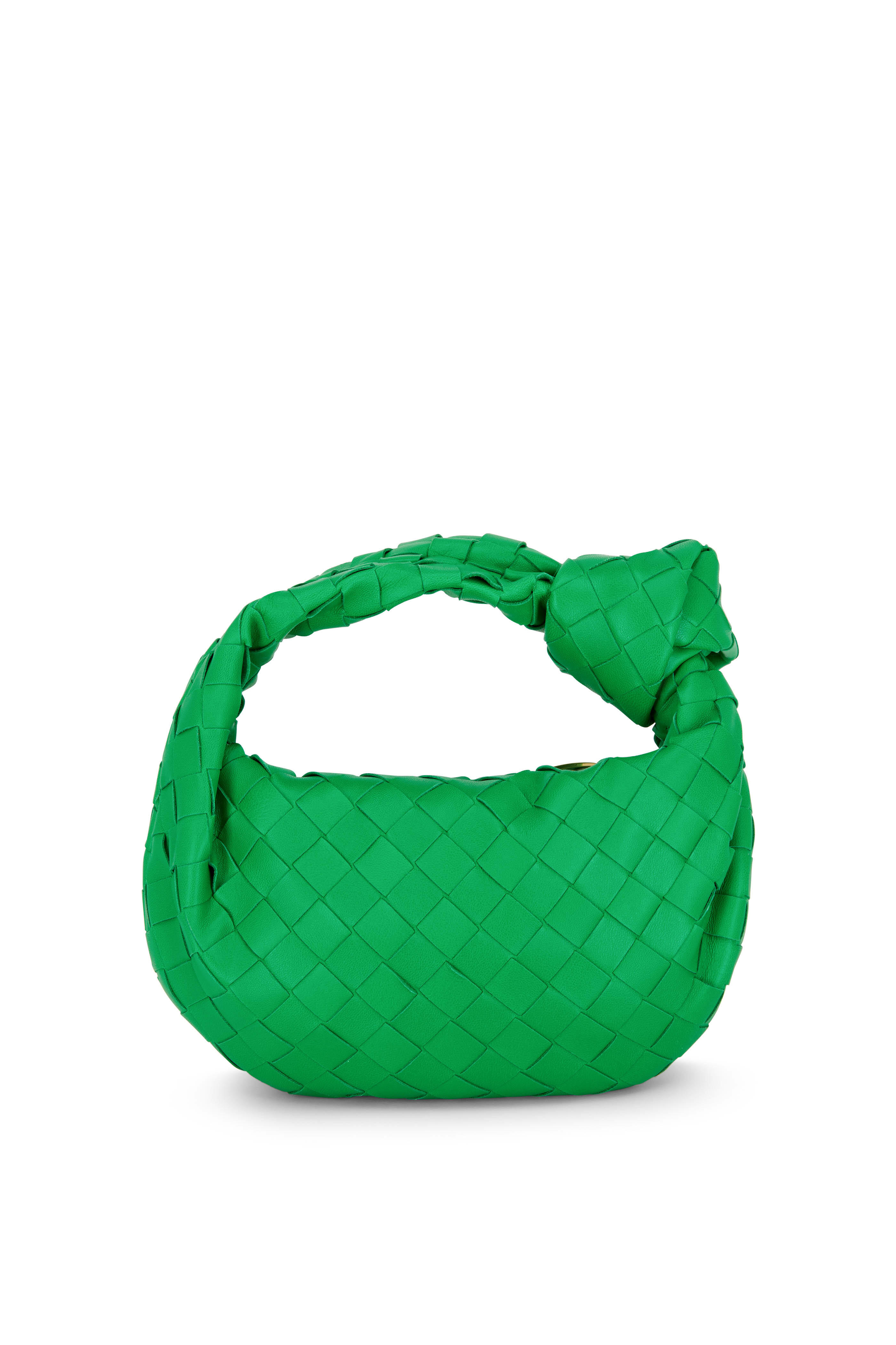 Candy Jodie Leather Shoulder Bag in Green - Bottega Veneta