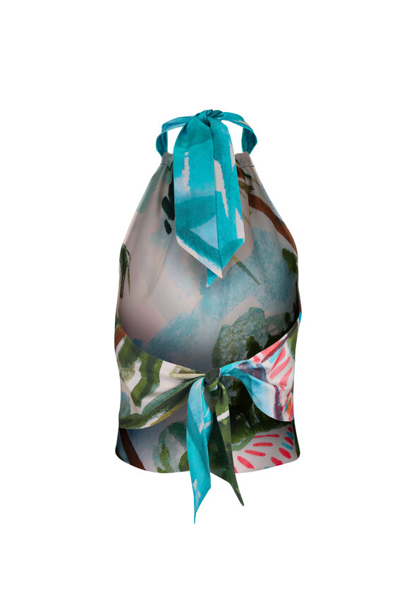 Loro Piana Annet La Piscina Silk Halter Top - view 2