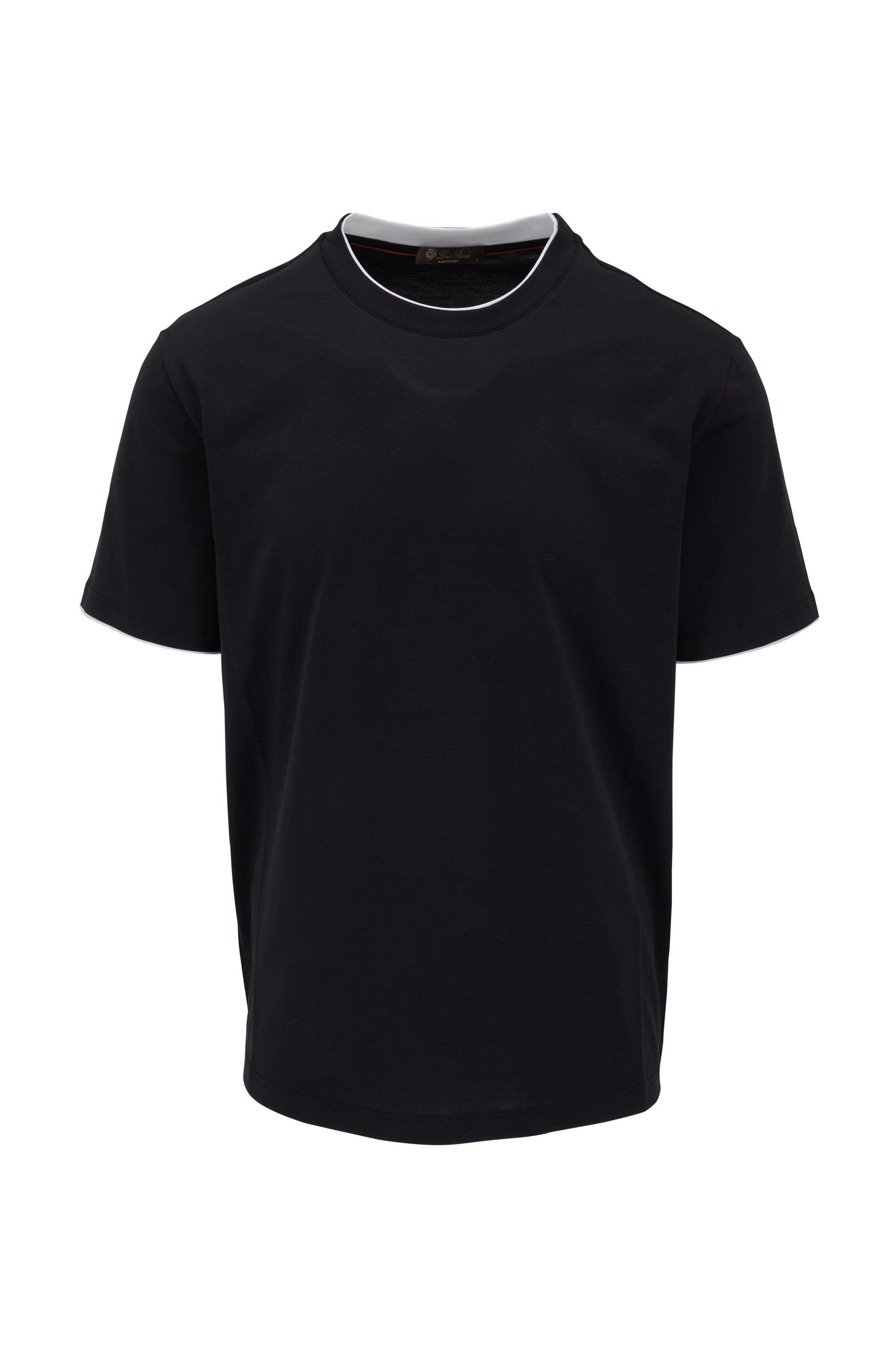 Loro Piana - Navy Double Collar Cotton Jersey T-Shirt