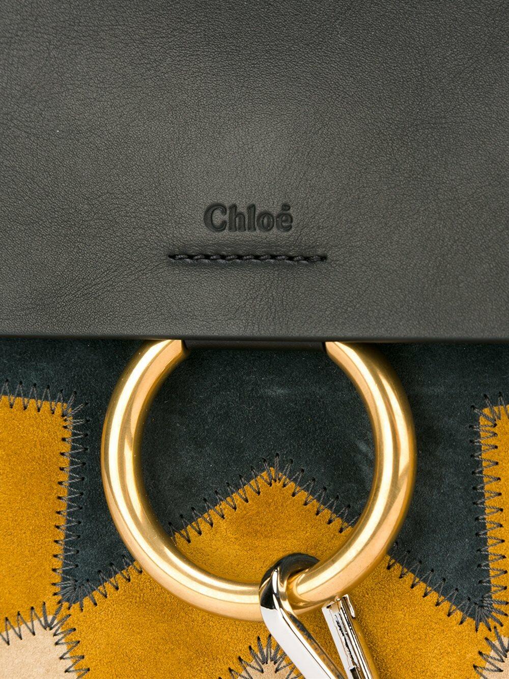 Chloé - Faye Black Leather & Suede Patchwork Shoulder Bag
