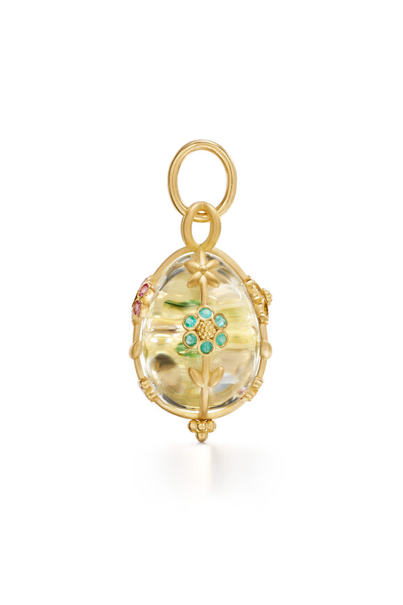 Temple St. Clair 18k Gold Medium Rainbow Fiori Amulet - view 3