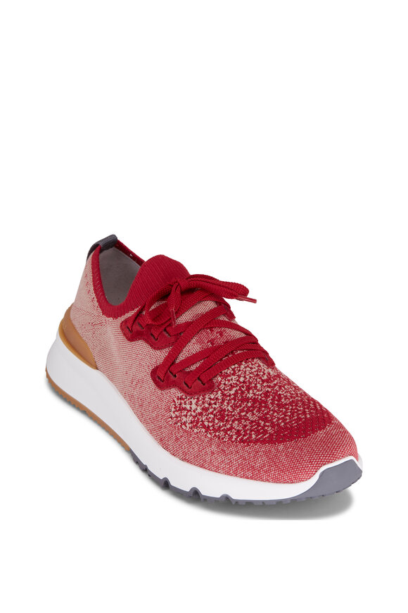Brunello Cucinelli - Red Cotton Knit Sneaker