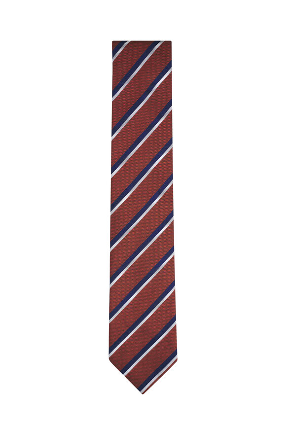 Zegna Orange Stripe Tie