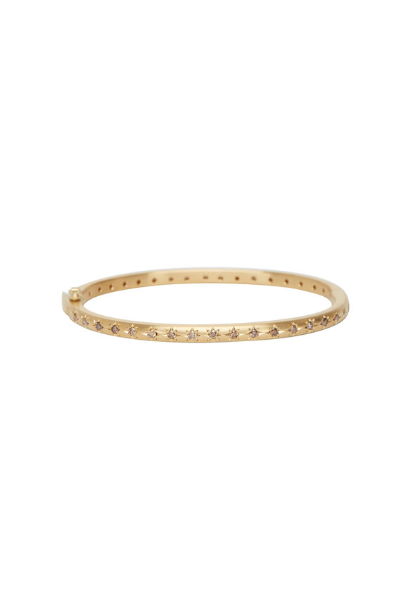 Caroline Ellen - Star Set Cognac Diamond Bangle