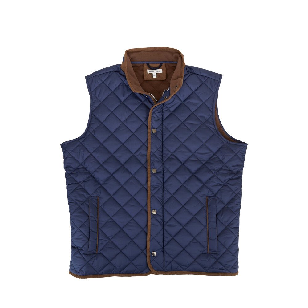 Peter Millar - Essex Navy Quilted Traveler Vest | Mitchell Stores