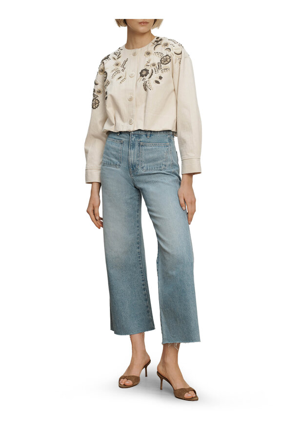 Veronica Beard Emeren Ecru Cotton Jacket - view 2
