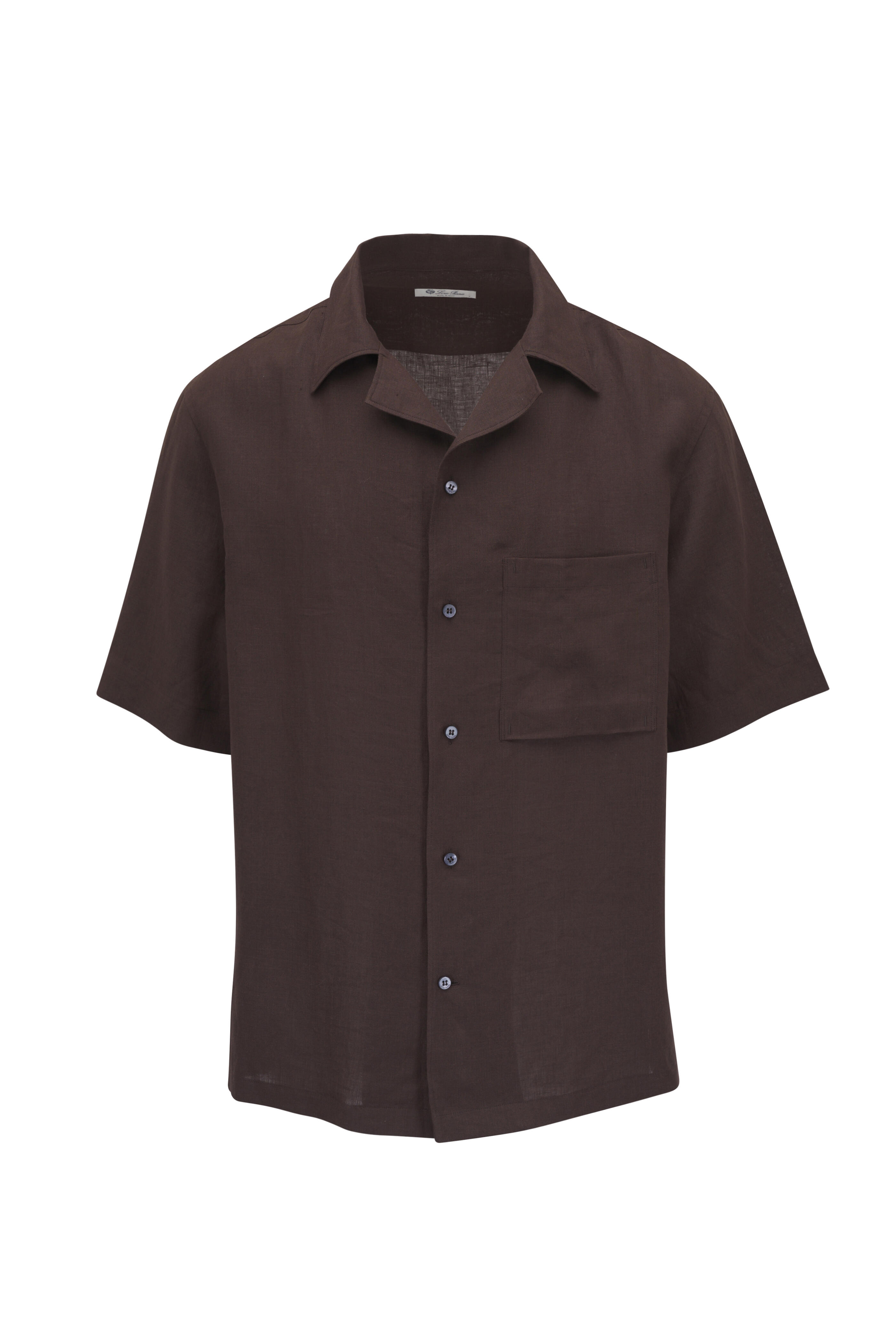 Loro Piana - Solid Brown Linen Shirt
