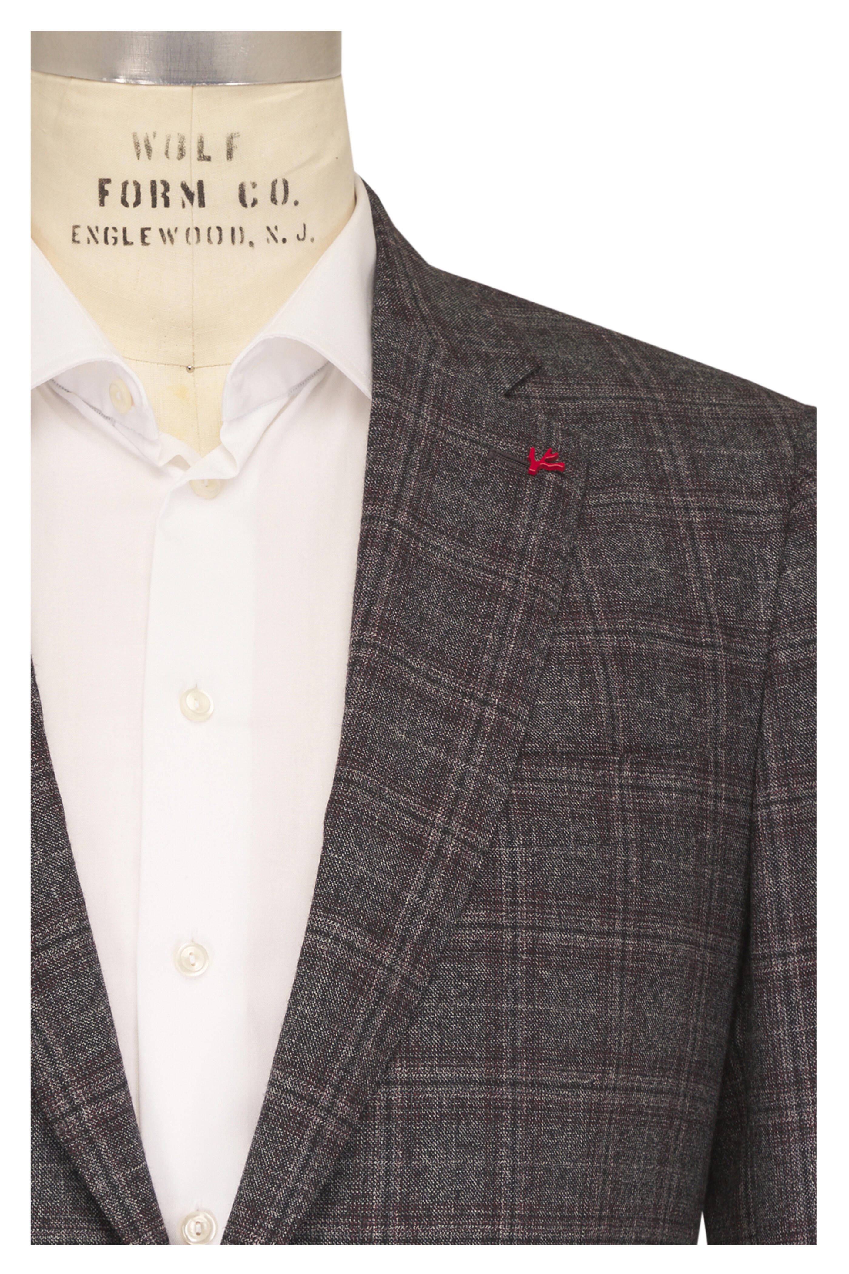 Isaia - Banker Gray Plaid Wool Suit - view 1