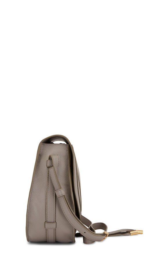 Chloé - Marcie Cashmere Gray Leather Shoulder Bag