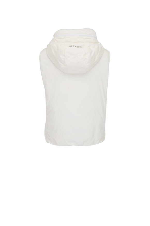 Kiton - Beige Check & White Reversible Down Vest