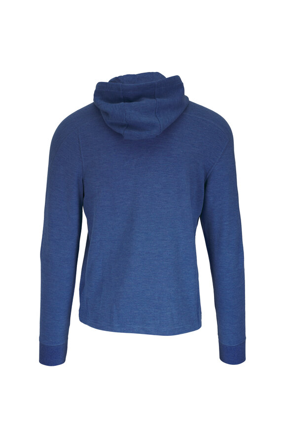 RLX Ralph Lauren Blue Tech Waffle Knit Hoodie - view 3