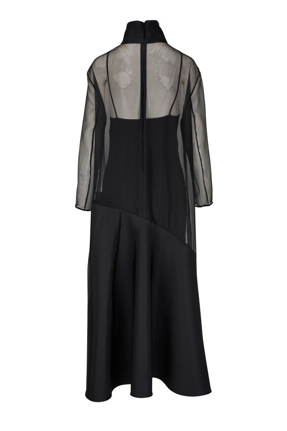 Khaite - Bellamy Black Sheer Silk Organza Maxi Dress