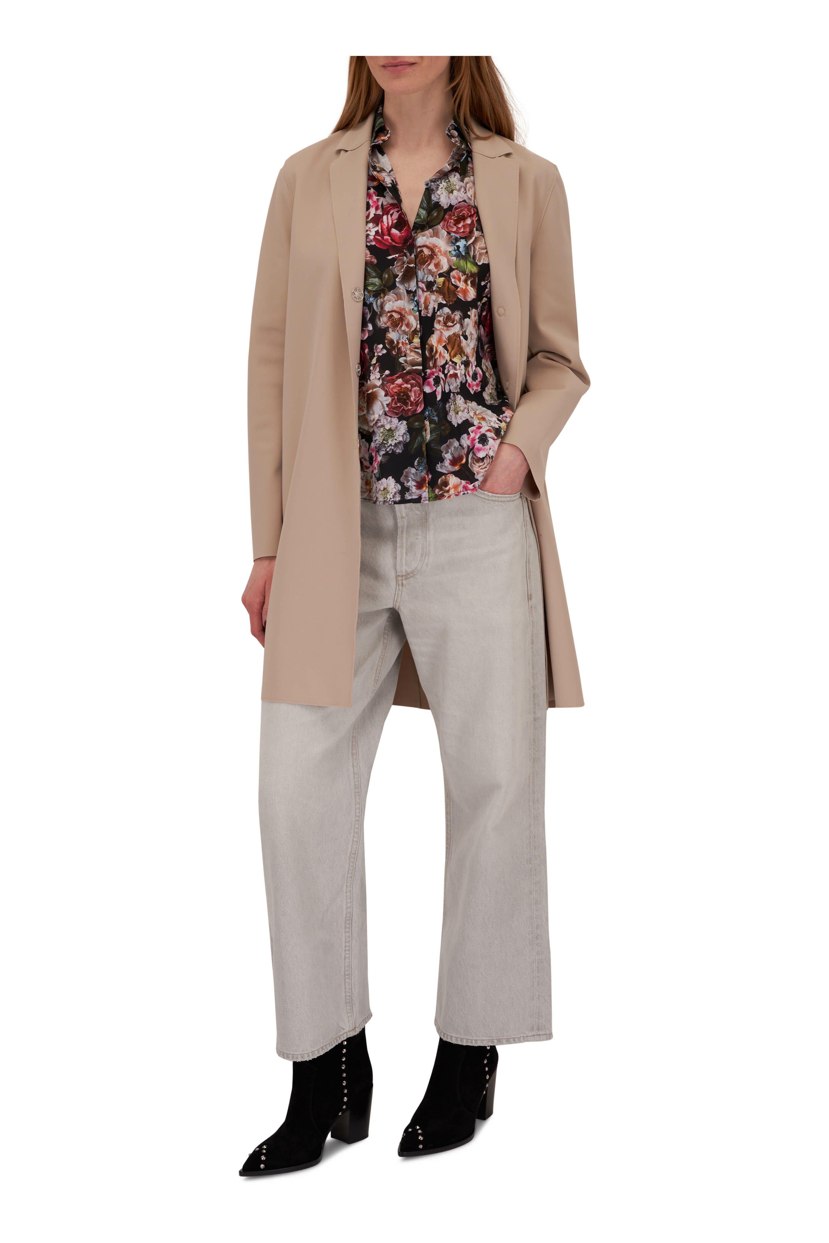 Harris Wharf Cocoon Sand Scuba Coat Mitchell Stores