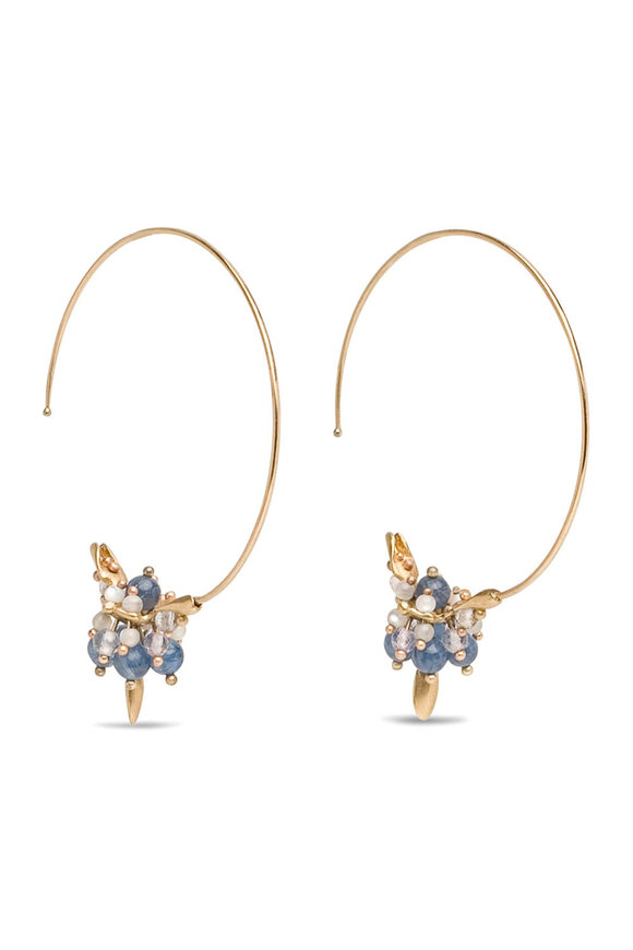 Ted Muehling Kyanite Mix Cluster Hoop Earrings - view 3
