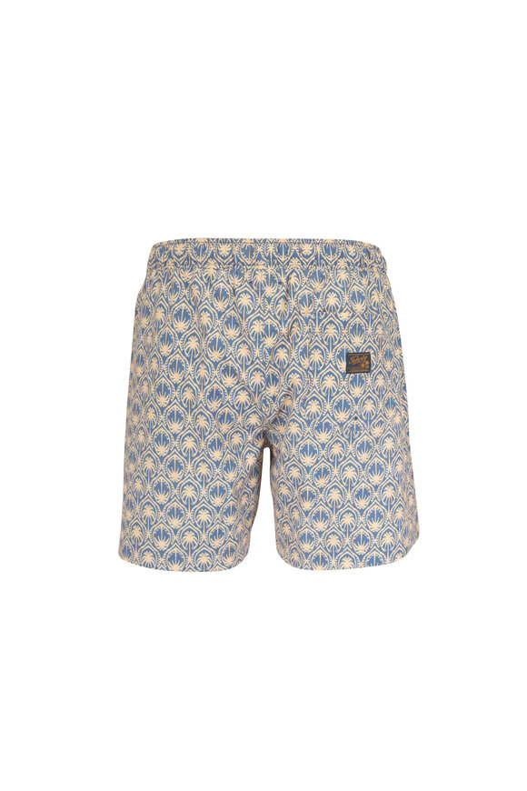 Faherty Brand All Day™ Yellow & Blue Tree Print Swim Trunks - view 2
