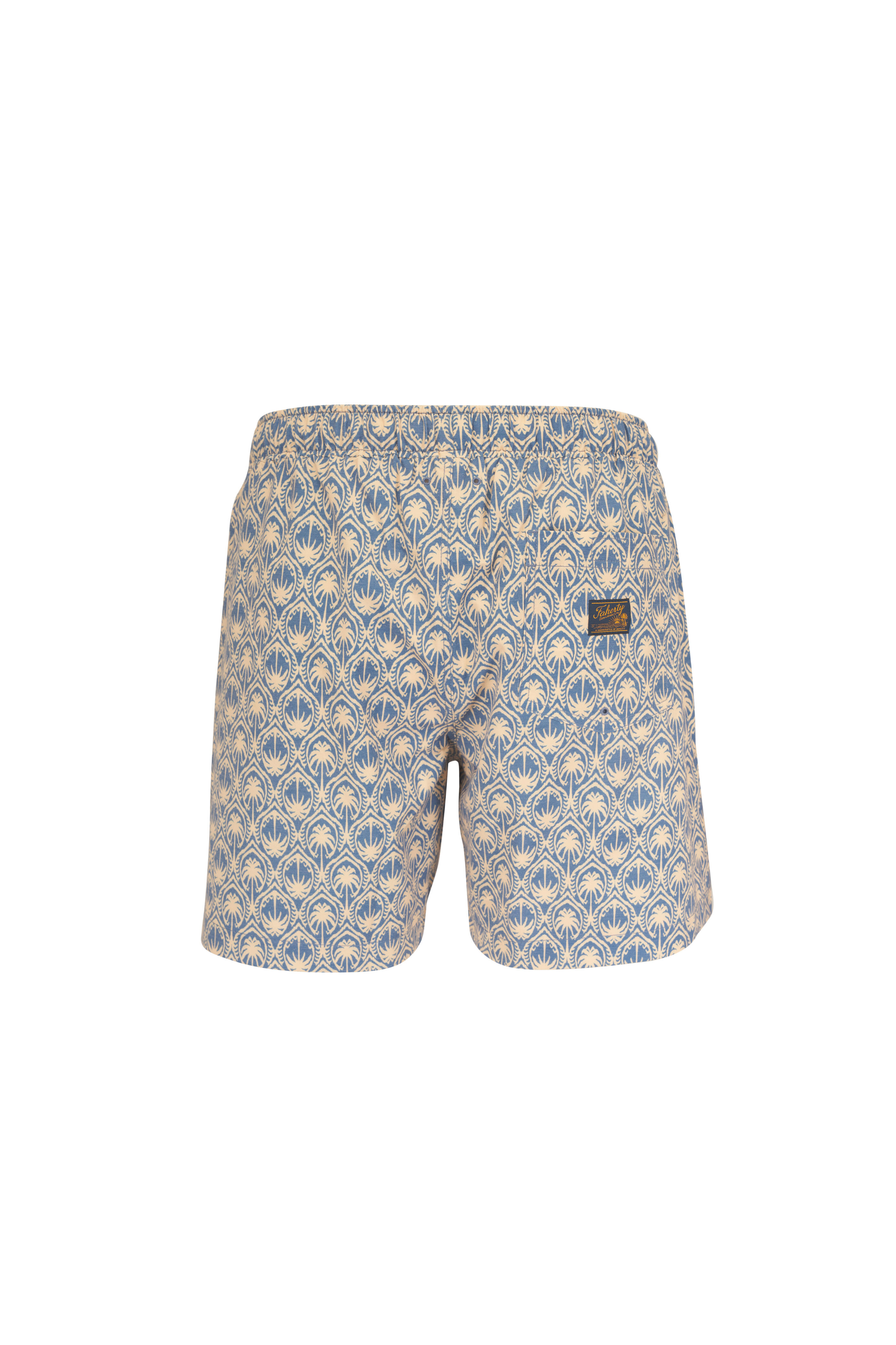 Faherty Brand - All Day™ Yellow & Blue Tree Print Swim Trunks - view 2