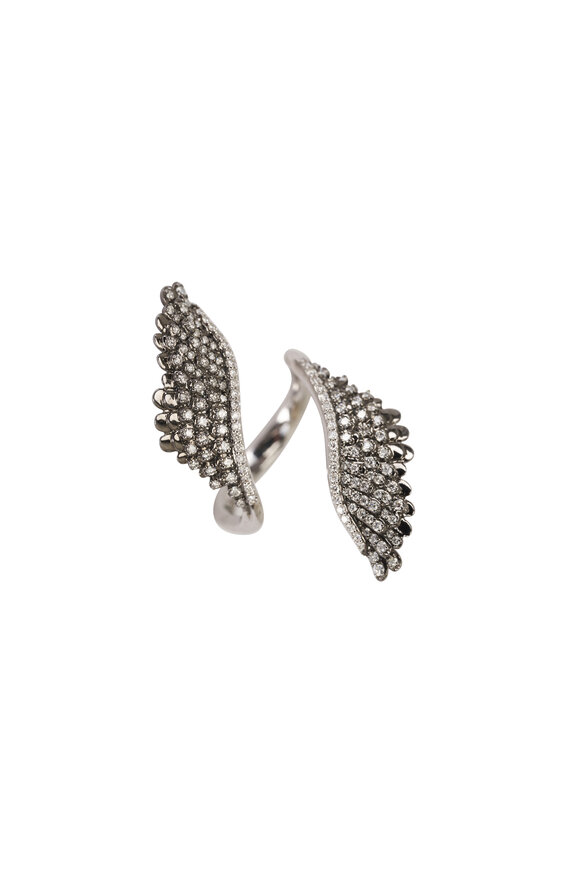 Graziela Gems 18k White Gold Pluma Diamond Ring