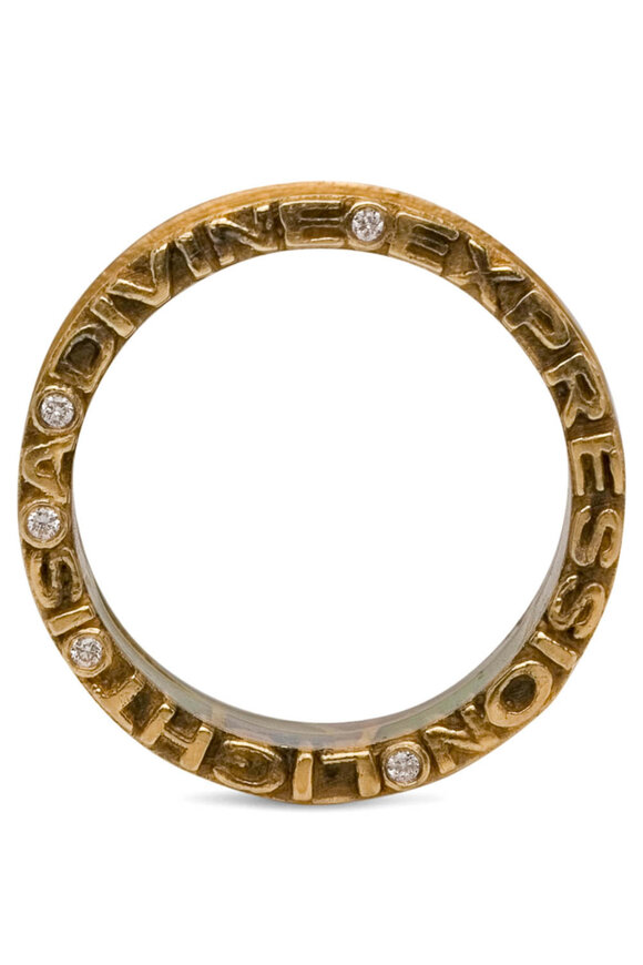 Coomi Yellow Gold Sagrada Passion Wide Band Ring - view 3