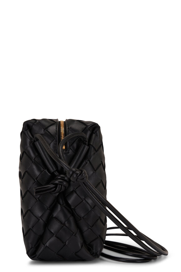 Bottega Veneta - Small Loop Black Woven Leather Crossbody